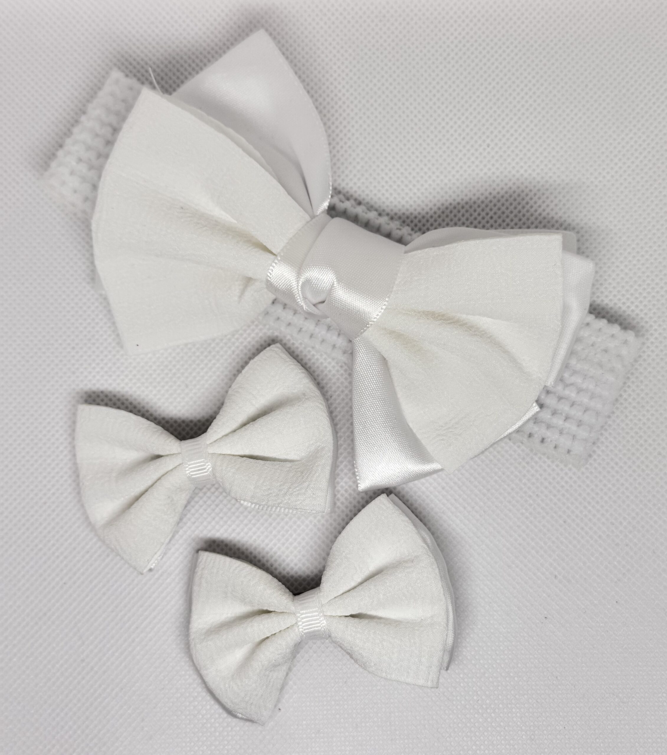 3pack White baby bow set